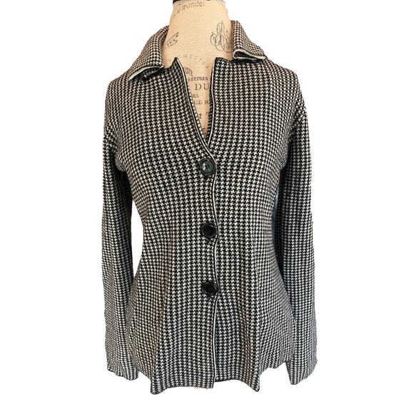 Bartolini made in Italy houndstooth cardigan - wool, cashmere blend - size L - Picture 1 of 6